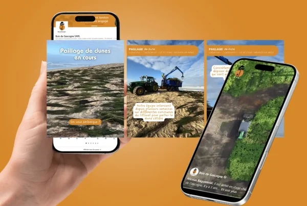 Mockup de publication sur les réseaux sociaux pour Bois de Gascogne dans la filière forêt-bois
