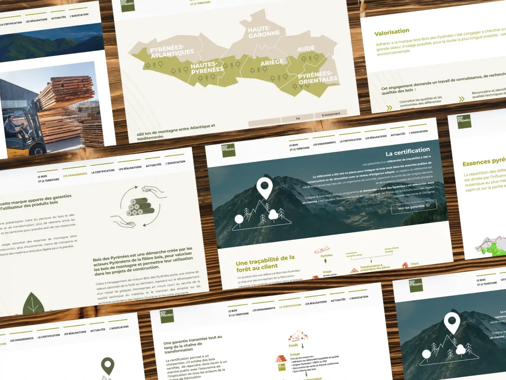 Mockup du site internet Bois des Pyrénées dans la filière forêt-bois