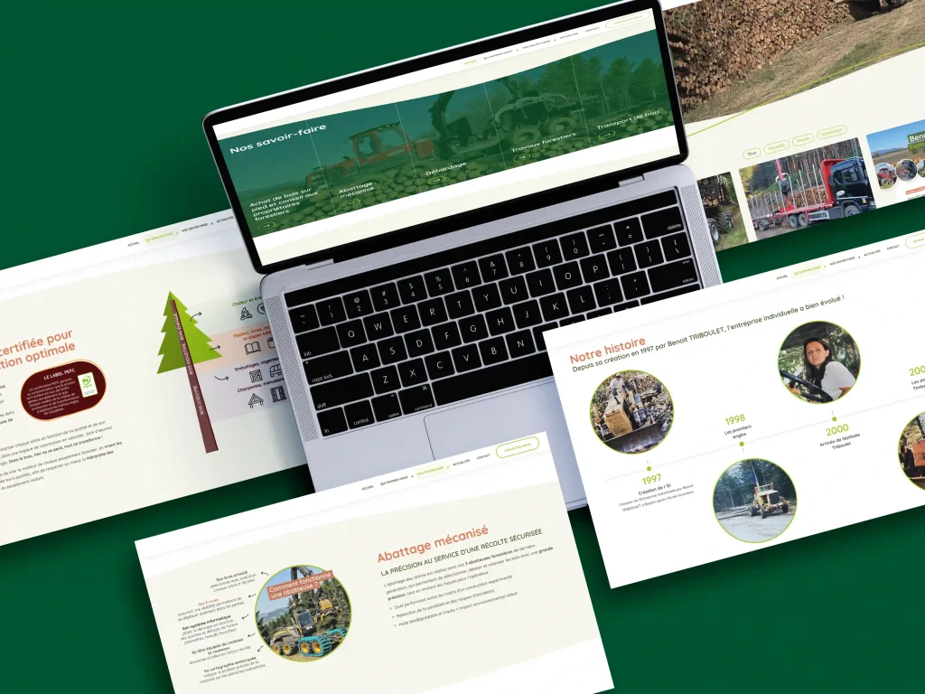 Mockup du site internet Triboulet Soprobois dans la filière forêt-bois