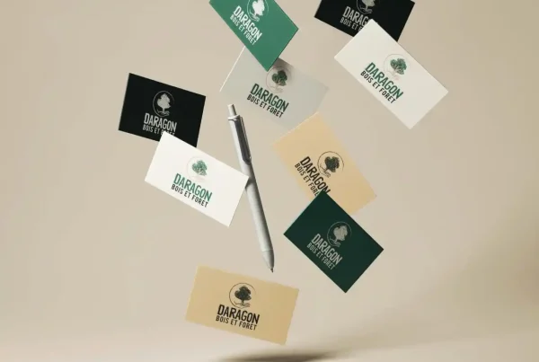 Mockup de carte de visite pour Daragon Bois et Forêt dans la filière forêt-bois